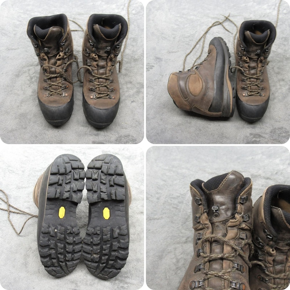 Scarpa Nepal Hiking Boots Men 9.5-10? Brown Leather Mountaineering Lace Hard Toe